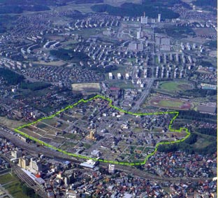成田駅西口土地区画整理事業施行後の写真
