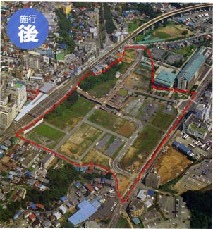 京成成田駅東口土地区画整理事業施行後の写真