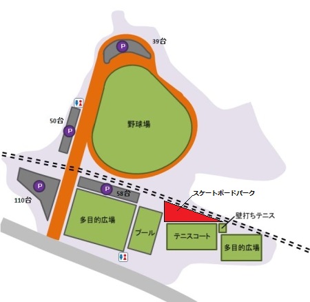 大谷津運動公園の配置図