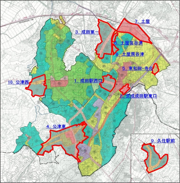 事業が完了している地区を表した地図画像