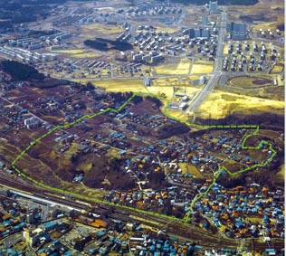 成田駅西口土地区画整理事業施行前の写真