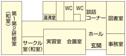 八生公民館の施設案内図