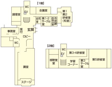 中央公民館の施設案内図