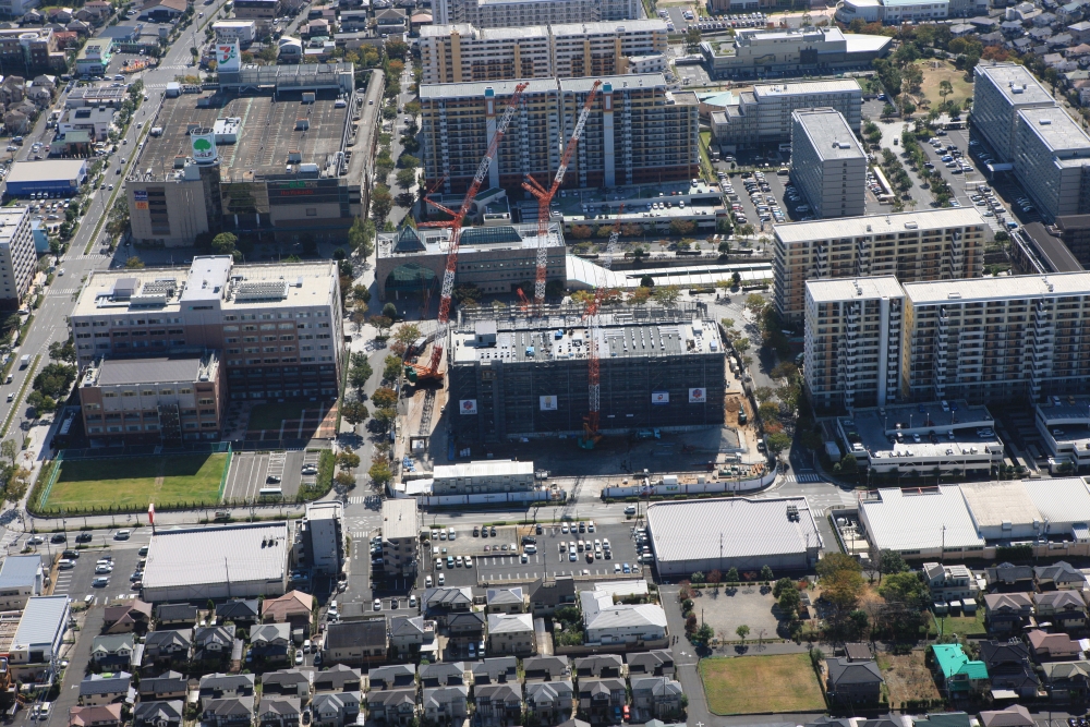 成田市のまちづくりでの建設現場の様子