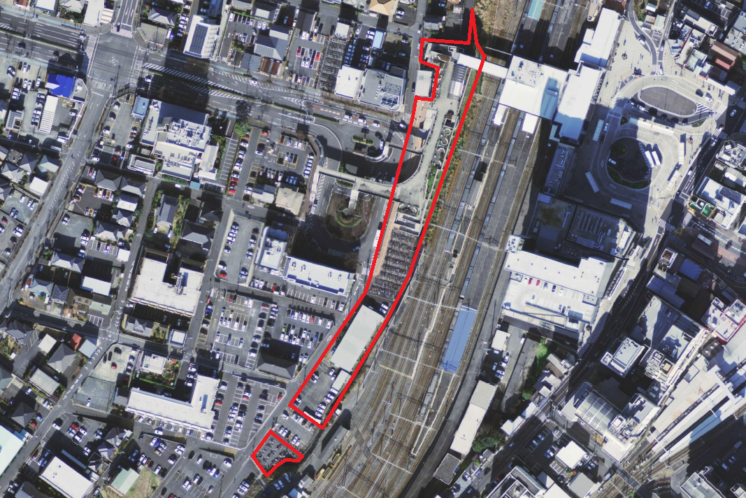 市有地位置図（赤枠が事業区域）