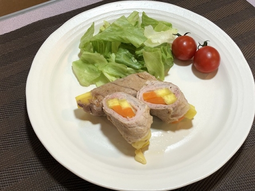 さつまいもとチーズの肉巻き