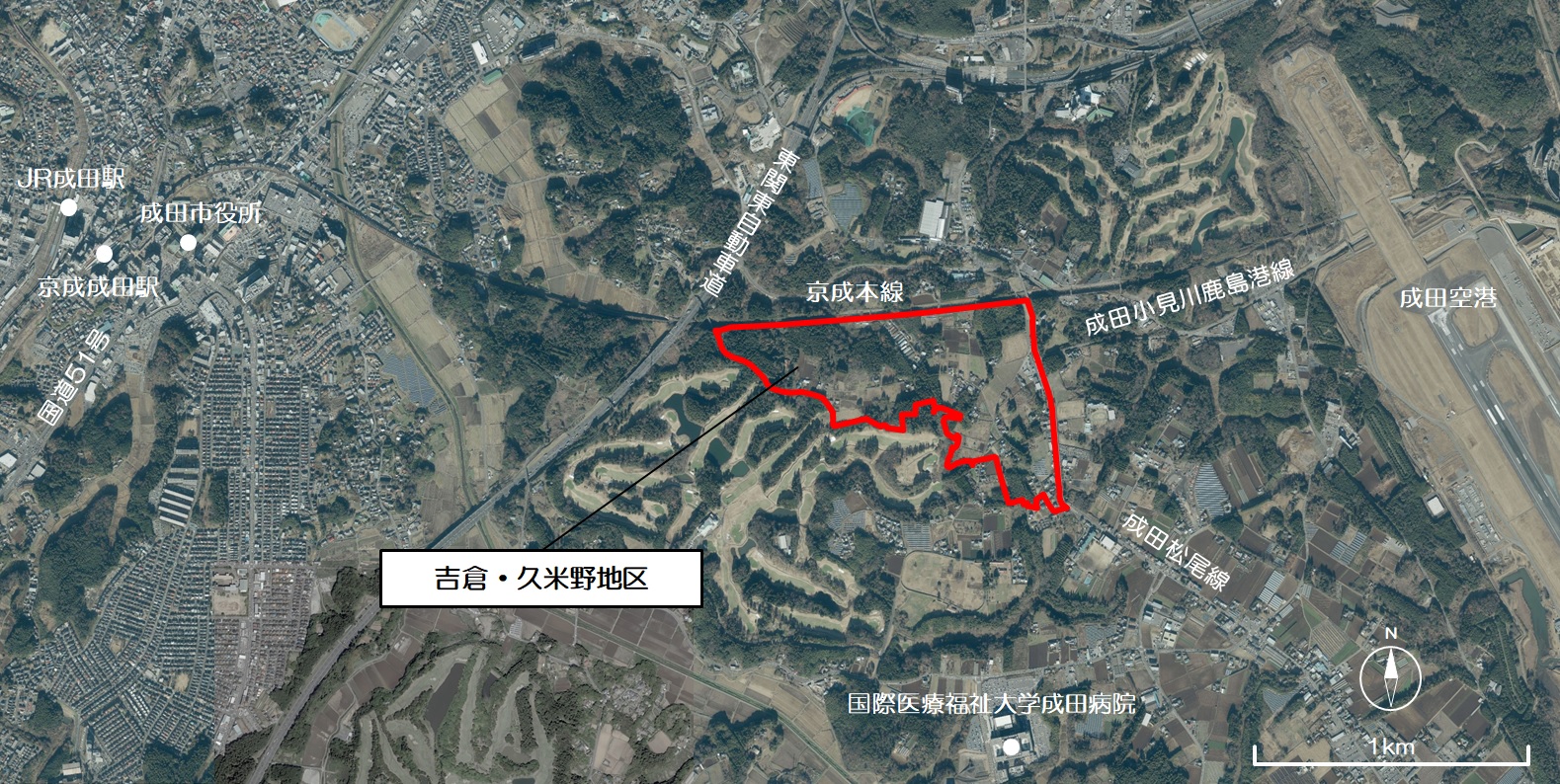 吉倉・久米野地区を表した地図画像