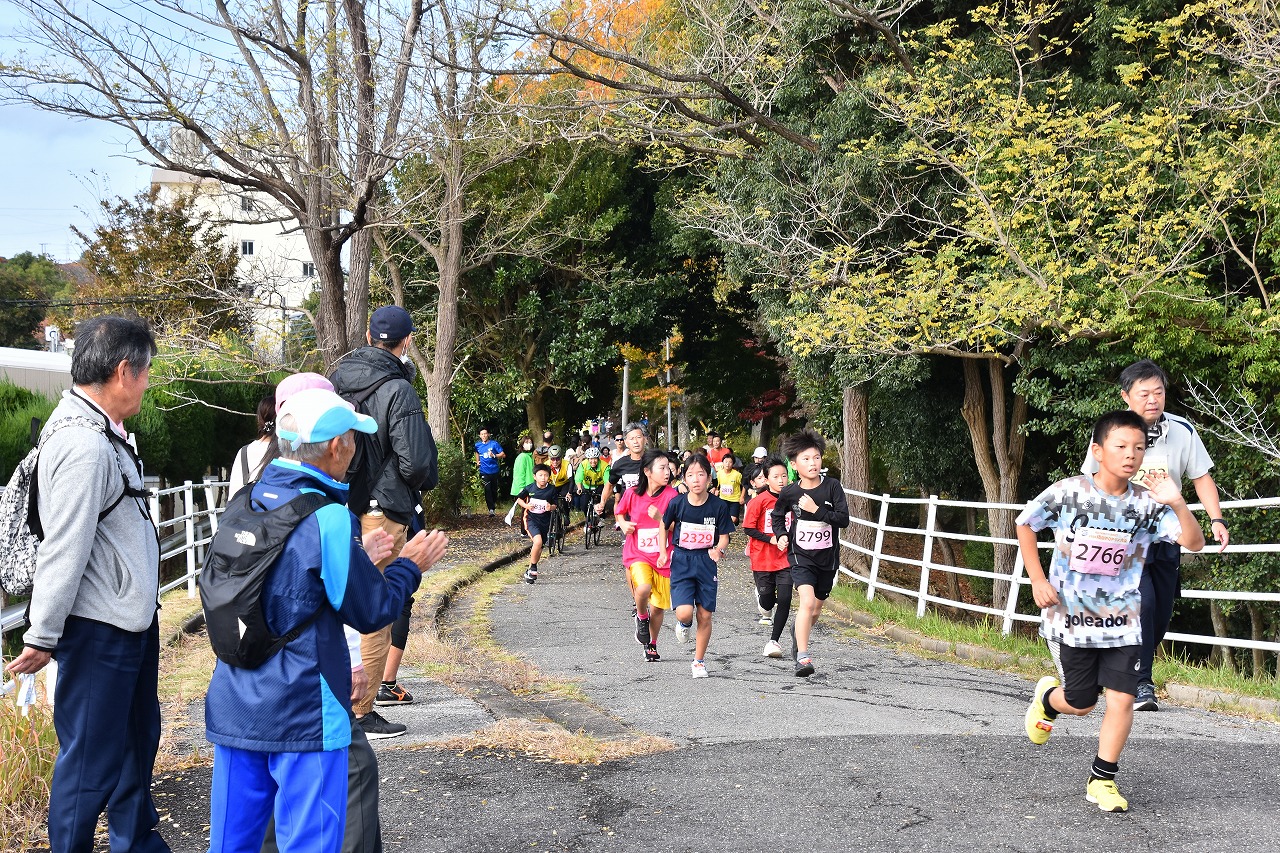 コースの途中で、沿道の応援者が拍手をしながらランナーに向けて声援を送る様子。