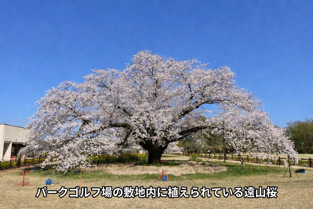 遠山桜の満開の様子