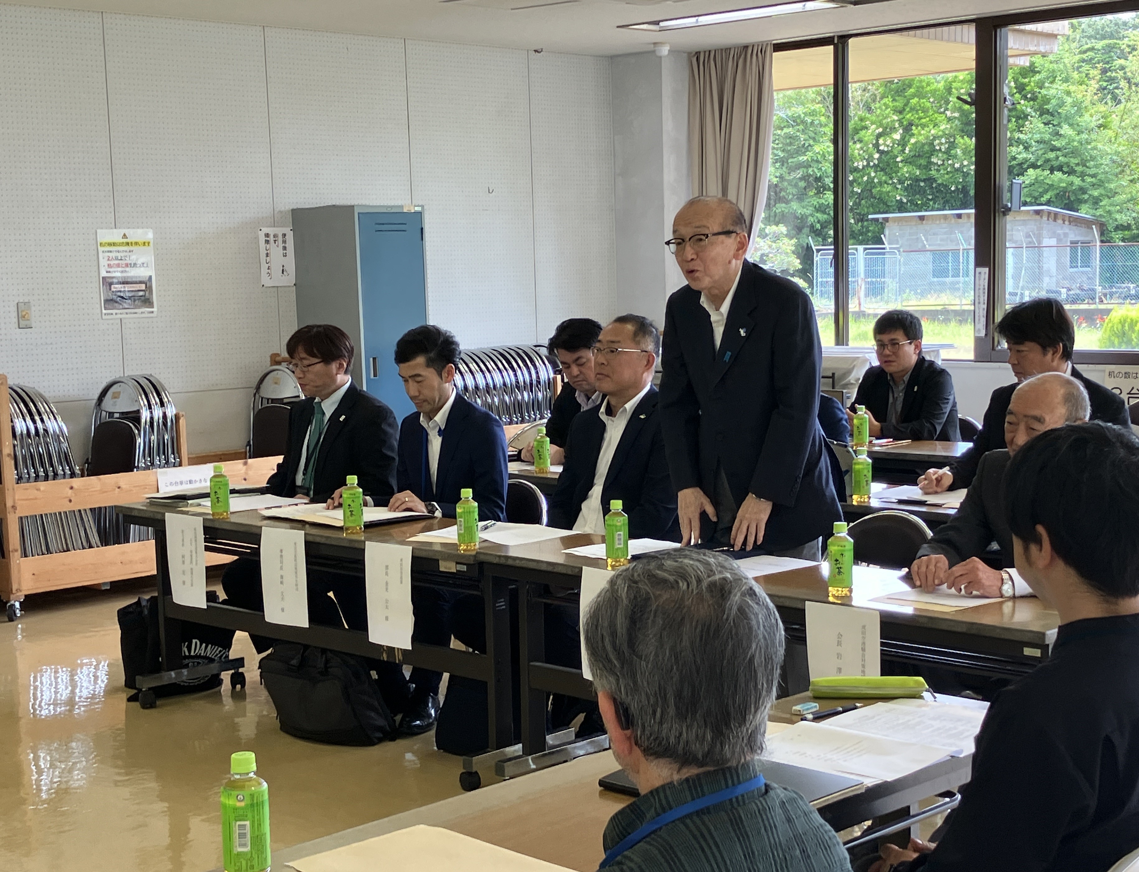 挨拶する市長の様子