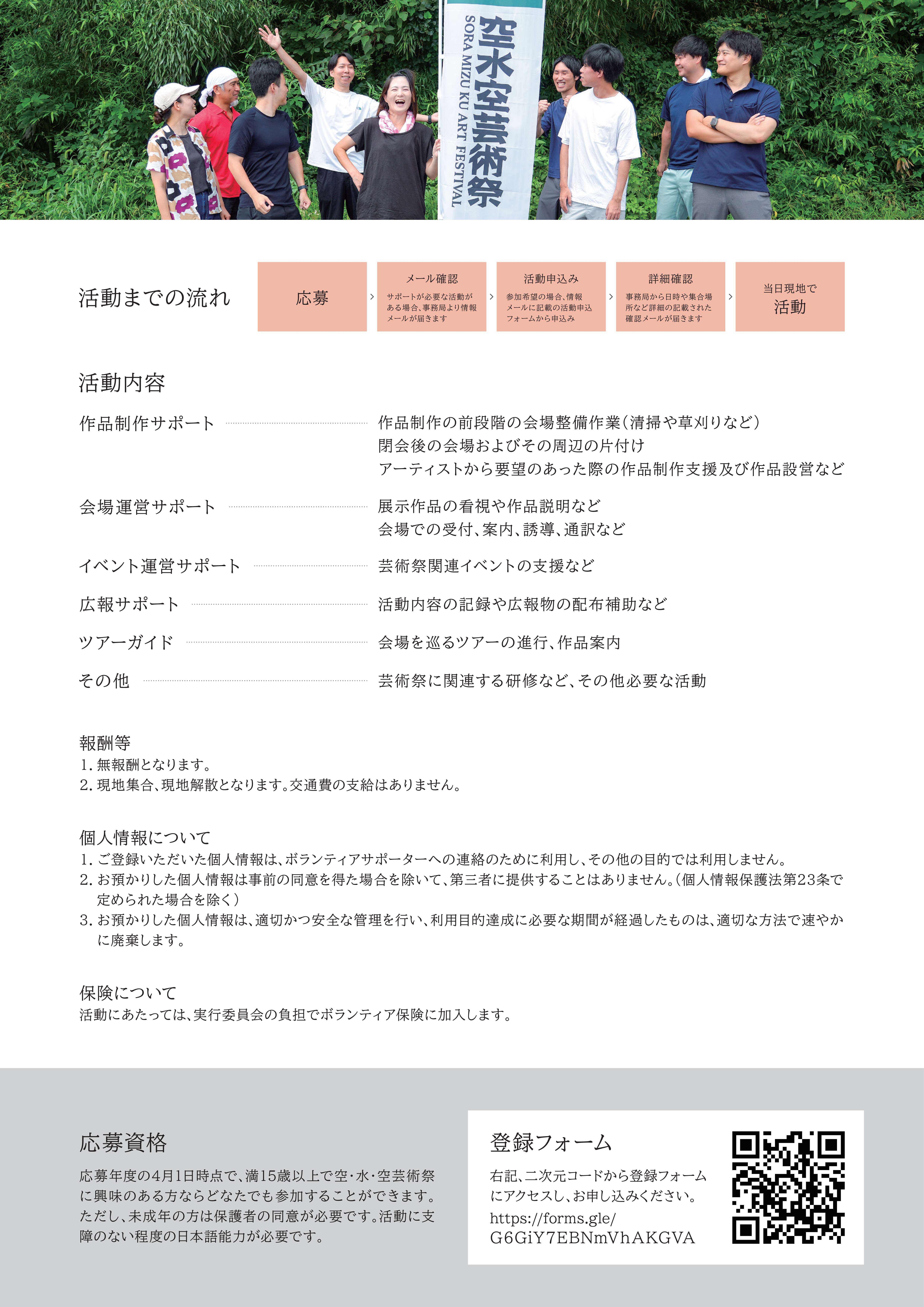 ボランティアサポーターチラシ（活動内容など）