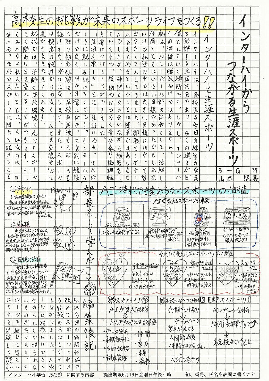 タイトル「インターハイからつながる生涯スポーツ」