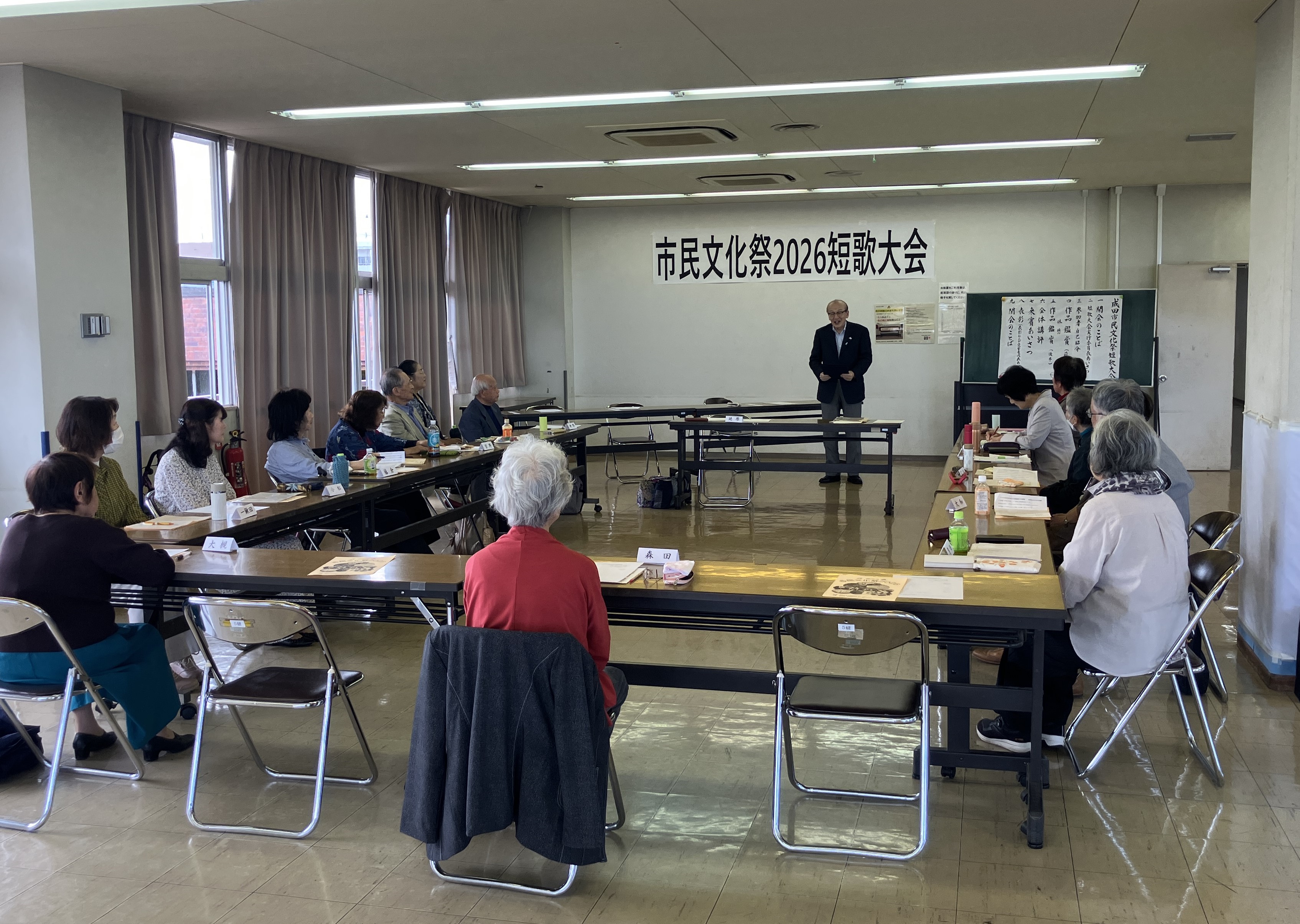 挨拶する市長の様子